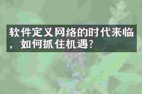 软件定义网络的时代来临，如何抓住机遇？