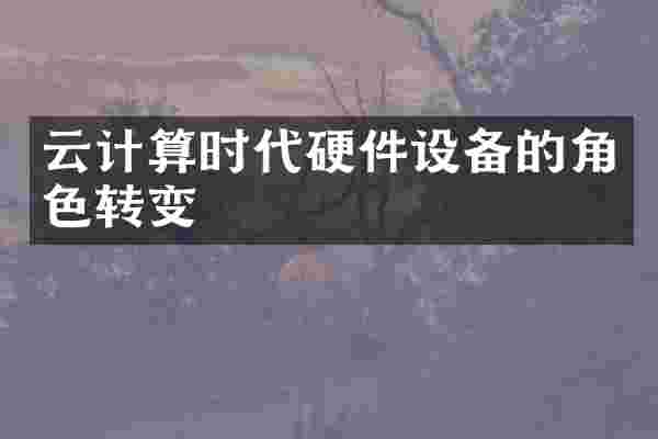 云计算时代硬件设备的角色转变