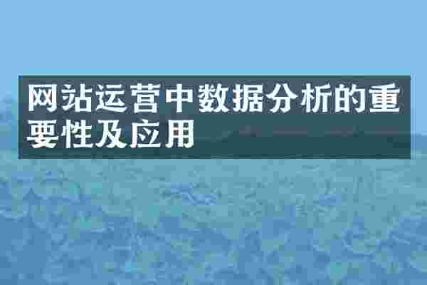 网站运营中数据分析的重要性及应用