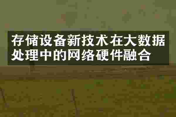 存储设备新技术在大数据处理中的网络硬件融合