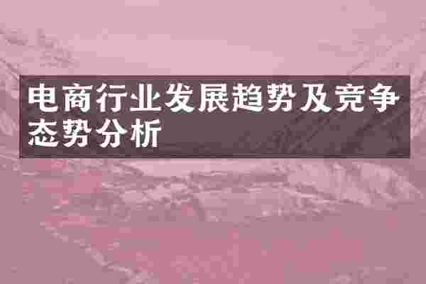 电商行业发展趋势及竞争态势分析