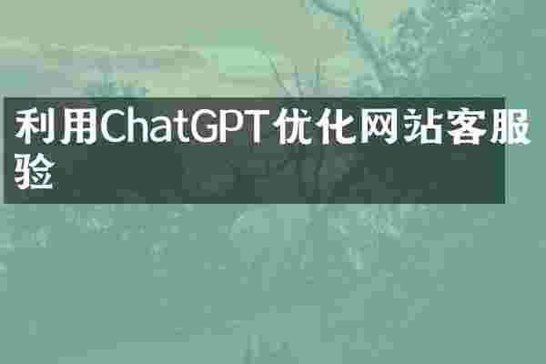 利用ChatGPT优化网站客服体验