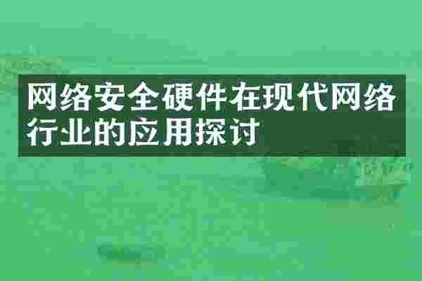 网络安全硬件在现代网络行业的应用探讨