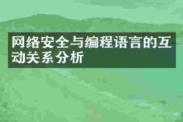 网络安全与编程语言的互动关系分析