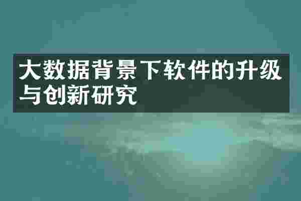 大数据背景下软件的升级与创新研究