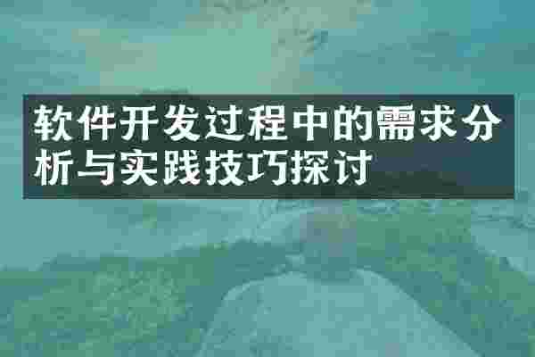 软件开发过程中的需求分析与实践技巧探讨