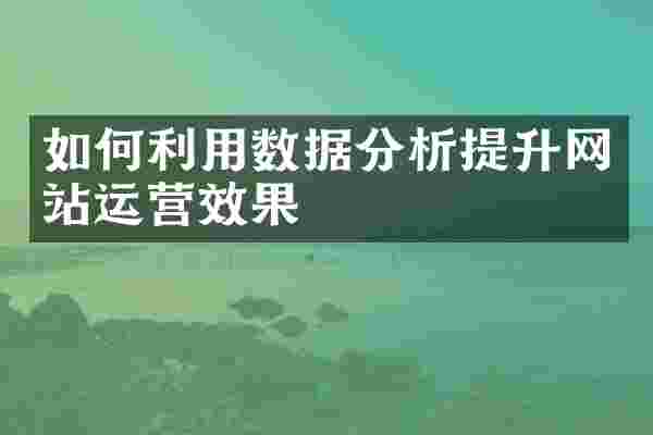 如何利用数据分析提升网站运营效果