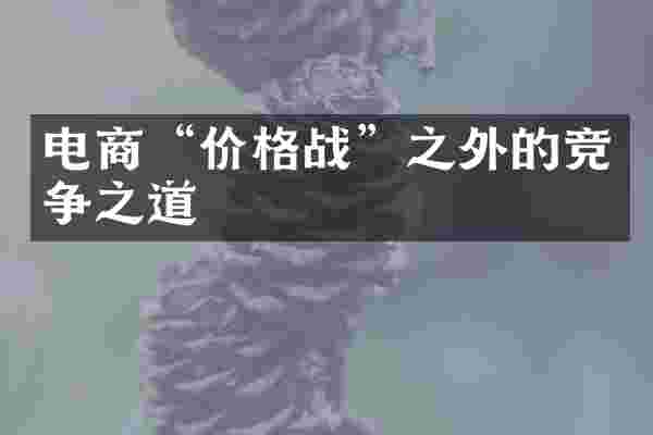 电商&ldquo;价格战&rdquo;之外的竞争之道