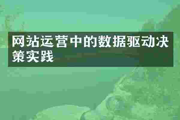 网站运营中的数据驱动决策实践