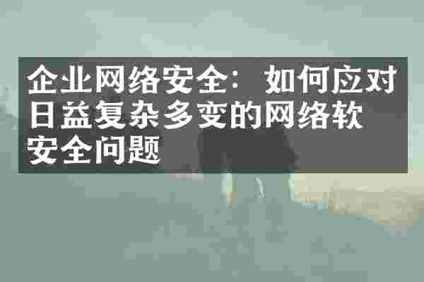 企业网络安全：如何应对日益复杂多变的网络软件安全问题