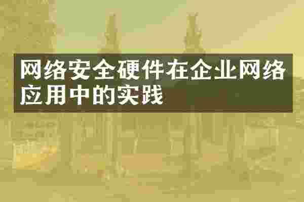 网络安全硬件在企业网络应用中的实践