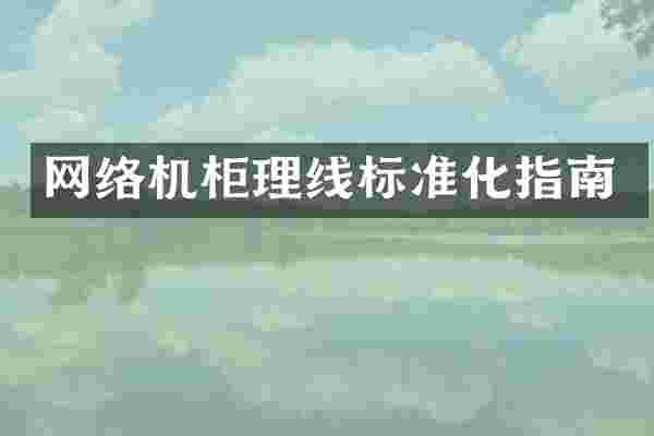 网络机柜理线标准化指南