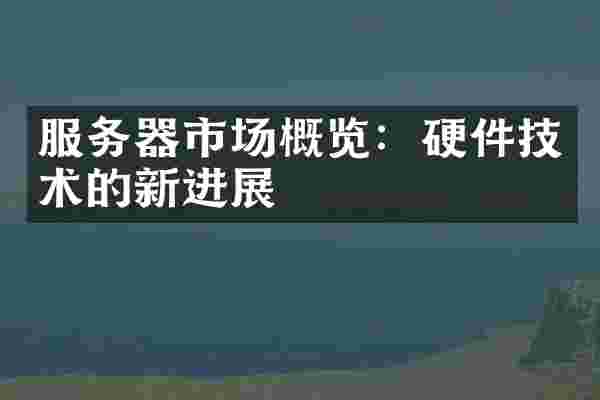 服务器市场概览：硬件技术的新进展