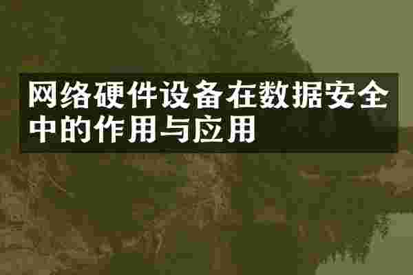 网络硬件设备在数据安全中的作用与应用