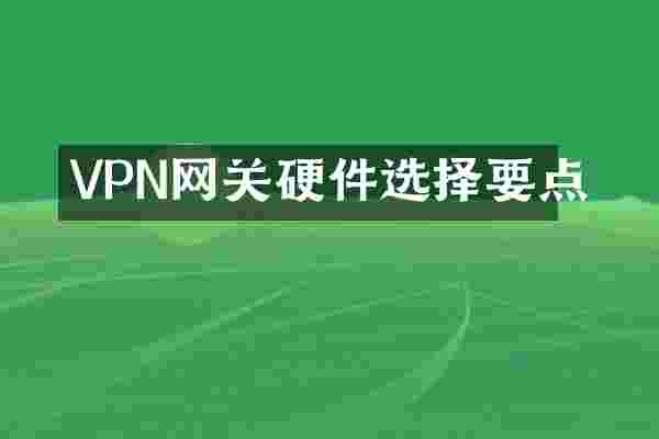 VPN网关硬件选择要点