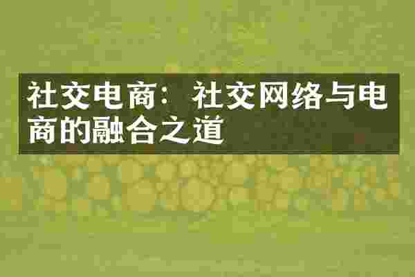社交电商：社交网络与电商的融合之道