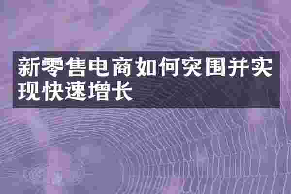 新零售电商如何突围并实现快速增长