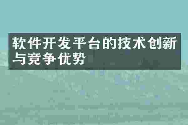 软件开发平台的技术创新与竞争优势