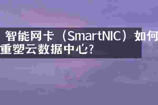  智能网卡（SmartNIC）如何重塑云数据中心？