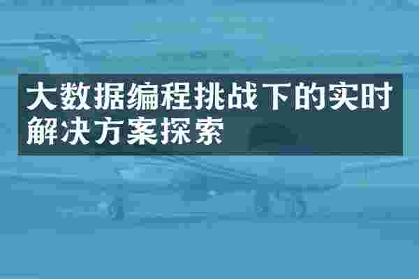 大数据编程挑战下的实时解决方案探索