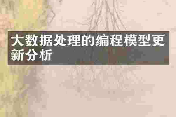 大数据处理的编程模型更新分析