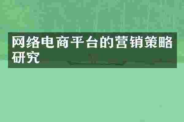 网络电商平台的营销策略研究