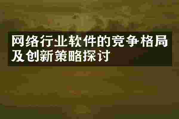 网络行业软件的竞争格局及创新策略探讨