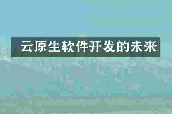  云原生软件开发的未来