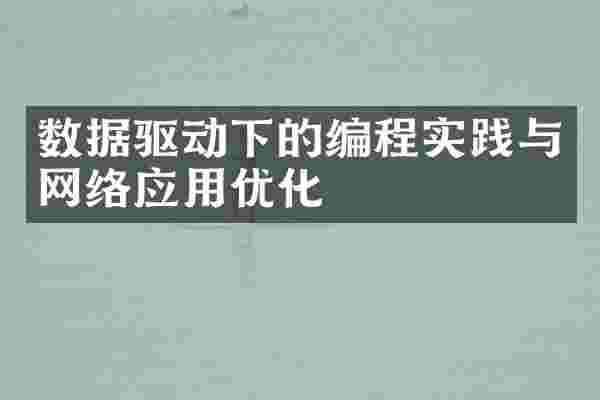 数据驱动下的编程实践与网络应用优化