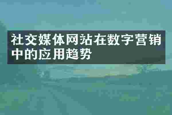 社交媒体网站在数字营销中的应用趋势