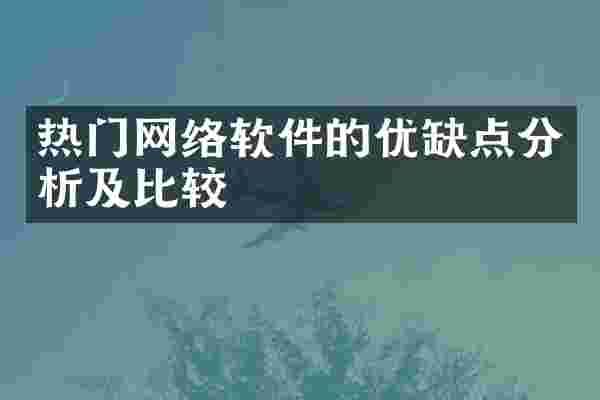 热门网络软件的优缺点分析及比较