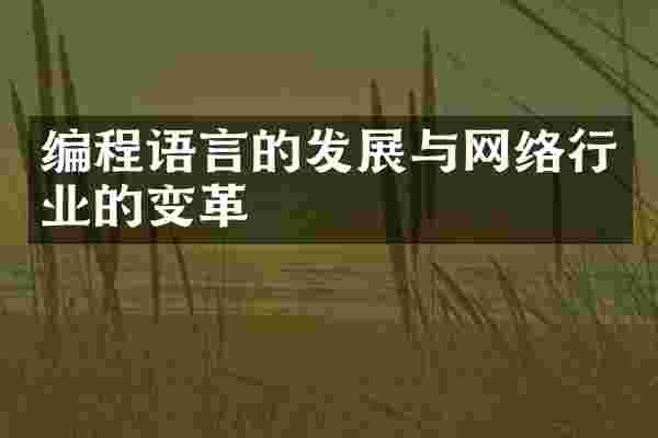 编程语言的发展与网络行业的变革