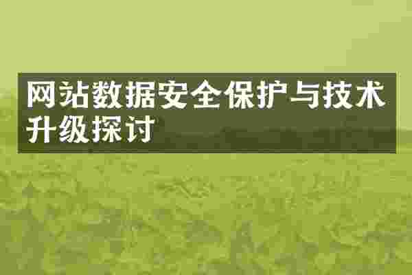 网站数据安全保护与技术升级探讨