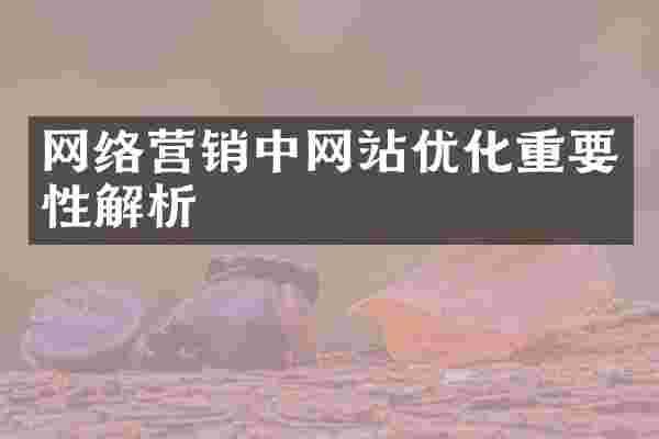 网络营销中网站优化重要性解析
